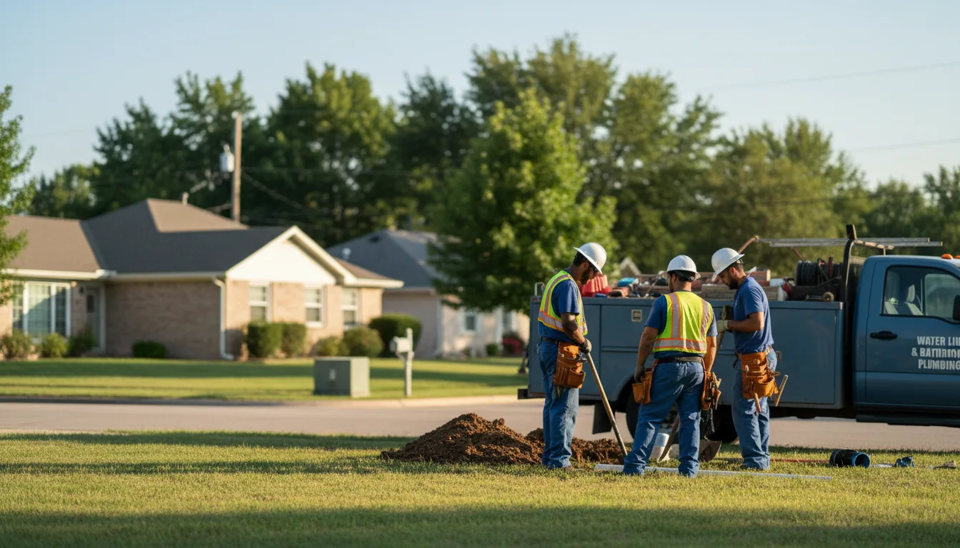 Residential water line and bathroom plumbing service in Perkins, MO